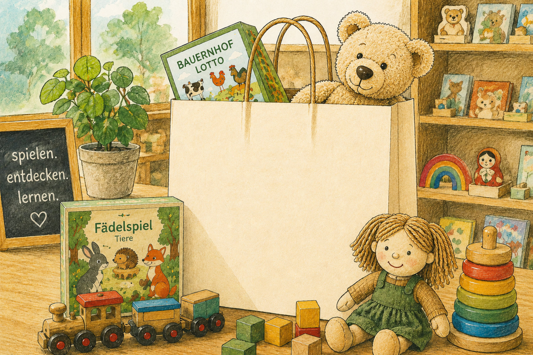 Blanko-Papiertüte im FLIP Store