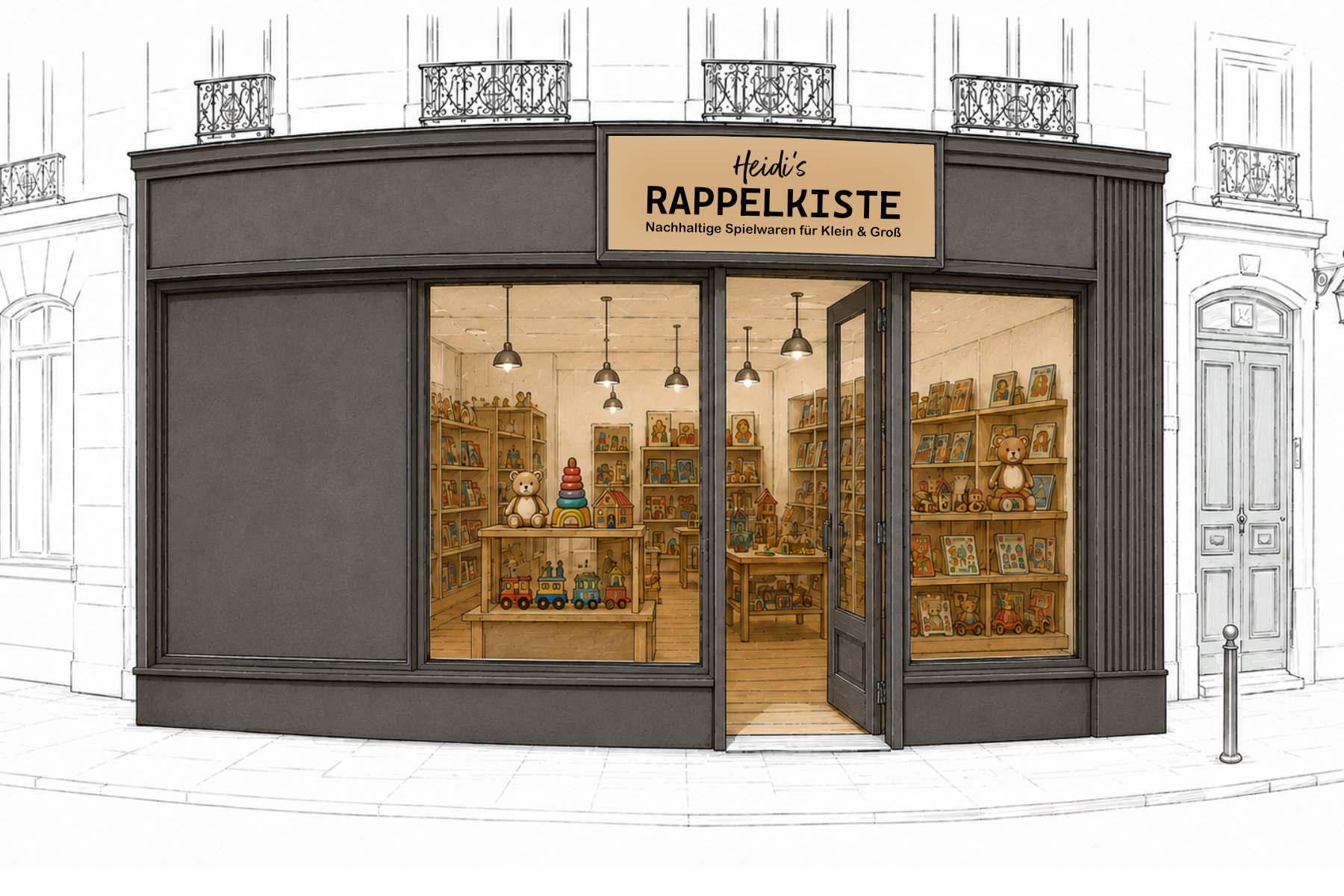 Fiktive Storefront vor dem Marken-Relaunch